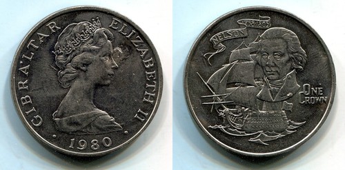 Corona gibilterra 1980 ni - gibilterra, cu-ni
