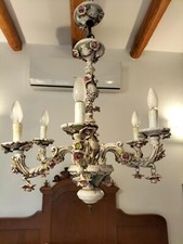 Lampadario in ceramica Bassano a 6 braccia.