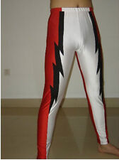 Collant/pantalone da wrestling Spandex Zentai rosso/bianco/nero S-XXL D023
