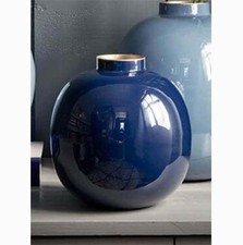 VASO ARREDO IN METALLO BLU