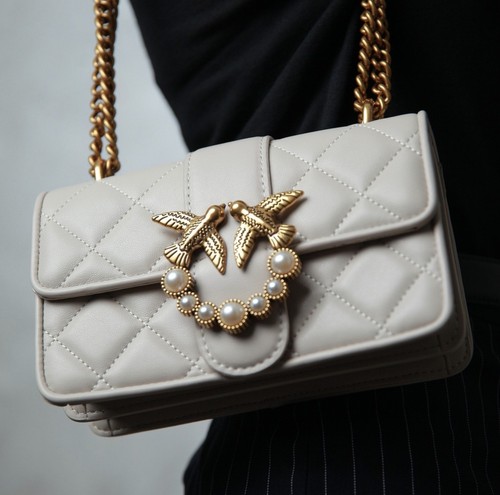 Pinko mini borsa love - pinko, bianca