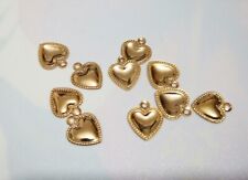10pz ciondoli mini cuore  in acciaio inox 10x8mm colore oro bijoux