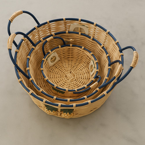 Set cestini rotondi legno - cestini,