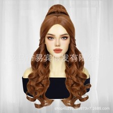 Parrucca cosplay Belle Princess LUNGHI capelli festa costume sintetico parrucche