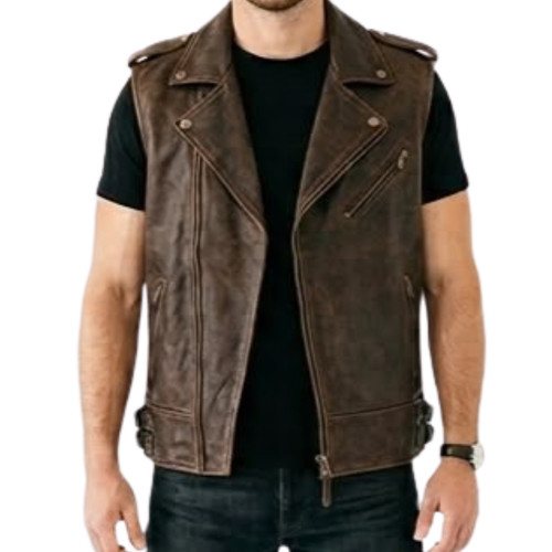 Giacca biker uomo smanicata