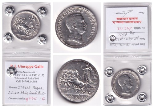 Lire 1914 argento qfdc - 2,