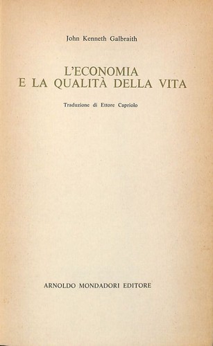 Economia qualità della - l'economia, e