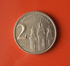2 DINARA 2002 JUGOSLAVIA