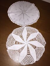 Centrini Di Pizzo Fatte A Mano Ad Uncinetto Bianco 2 Pezzi Unico Prezzo