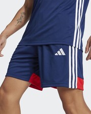  Pantaloncini Shorts UOMO Adidas Essentials Tiro 25 Blu Rosso con TASCHE a ZIP 