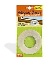 Nastro VELCRO biadesivo zanzariere attacca e stacca zanzariera rete fibra bianco