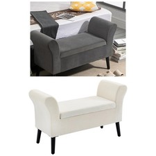 HOMCOM Panca Contenitore per Camera e Ingresso in Tessuto Vellutato