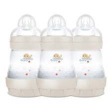 MAM Easy Start Biberon Anti-Coliche 160ml Tettarella a Flusso Lento Confezione da 3 Biege