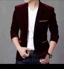Giacca Uomo Velluto Bordo Slim