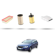 HOFFCAR Kit tagliando - 4 filtri compatibile con Vw Passat (3c2,3c5) 1.9 TDI 77k