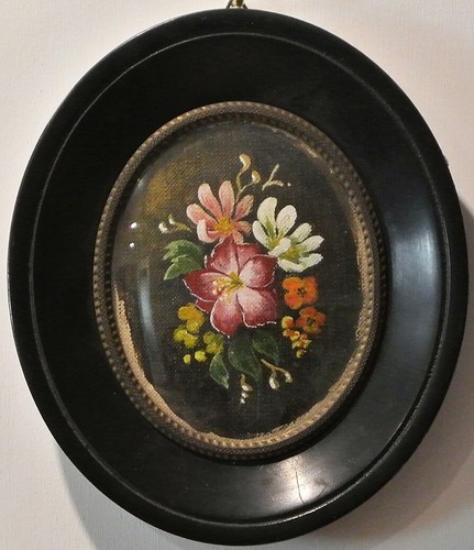 Quadro olio legno fiori - olio,