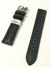 Cinturino Orologio MORELLATO Pelle CERVO NERO Imbottito Fatto a Mano 18 20 22 mm