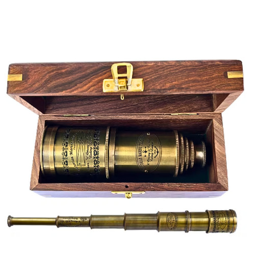 Antico telescopio ottone - telescopio,