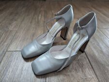 SCARPE DA SPOSA N. 37 GRIGIO PERLA BRIDE SPOSE GENOVA MATRIMONIO CERIMONIA CUOIO