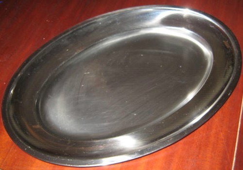 Vassoio ovale acciaio inox - acciaio, "