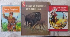 3 Libri Vintage Ragazzi West Davy Crockett Toro Seduto Giovani Animali America