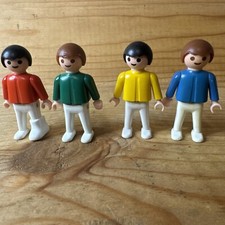 Playmobil Lot 4 Enfants Geobra 1981 Vintage Multicolore 