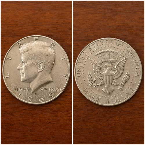 Kennedy half dollar - half, 1969-d