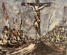 Crocifissione Di Alfredo Nannoni 60x50 su tela,  con cornice 76x68