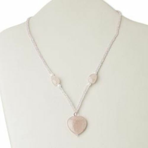 Collana quarzo rosa vetro - quarzo,