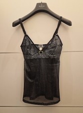 DOLCE & GABBANA - TOP LINGERIE CANOTTA METALLIZZATA NERO / ARGENTO TG. 3