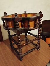 Fioriera in legno e vasca sagomata in rame