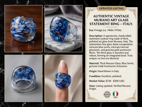 Anello vetro murano - anello, di