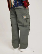 Pantaloni cargo Carhartt uomo Cole - verde fumo - taglia 26" prezzo consigliato £ 120