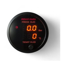 Manometro indicatore digitale pressione e temperatura olio 52 mm luce ambra