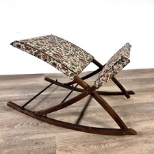 Antica Panchetta a dondolo imbottita pouf sediolina poggia piedi regolabile