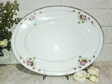 PIATTO OVALE IN CERAMICA DA PORTATA LAVENO ANTICO LAV31X23 DECORO ROSE 