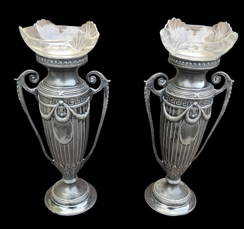 Antico vaso anfora - , metallo