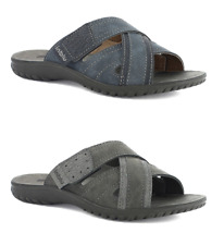 INBLU ciabatte uomo estive punta aperta tomaia incrociata a strappo regolabile