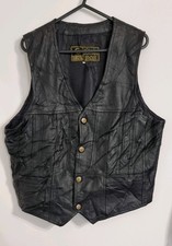 Gilet pelle di maiale vintage giacca biker anni 80 uomo taglia M 100% vera pelle..