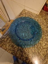 Piatto da portata vetro azzurro 33CM