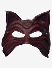 Gatto Marrone In Pelle Maschera Veneziana Originale Artigianale Fatta A Venezia!