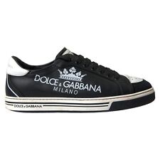 DOLCE & GABBANA Scarpe Sneakers Nero Pelle Corona Milano Uomo EU41 / US8 1050usd