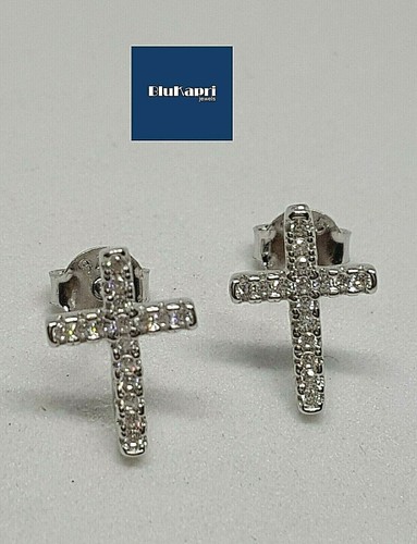 Orecchini argento croce con