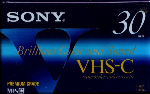 Videocassetta sony vhs - 1, vhs-c