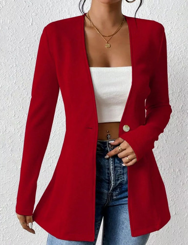 Blazer rosso lungo donna - rosso,