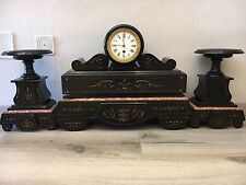 Orologio Da Tavolo Antico Marmo Nero Di Belgio