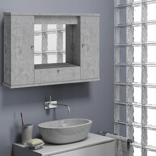 Mobile bagno cemento ante - mobile,