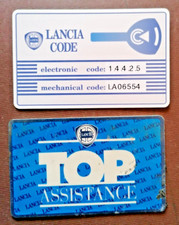 1999 per LANCIA K TURBO I.E. 20 V TESSERA TOP ASSISTANCE + TESSERA LANCIA CODE