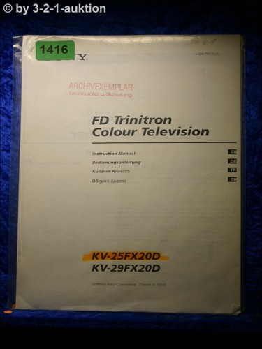 Sony manuale istruzioni kv - manuale, di
