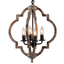 Lampadario in legno per casale